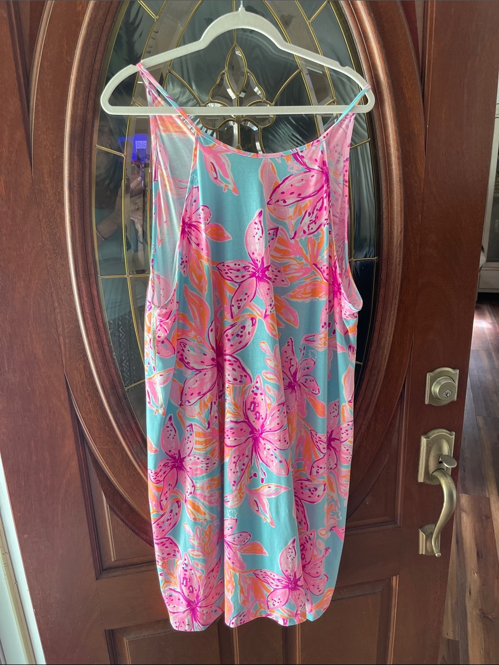 Lilly PulitzerFloral Print Slip Dress in Aqua and Pink